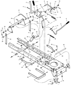 Mower Housing Suspension Diagram and Parts List for 405000X31A 2003 Briggs and Stratton Lawn Tractor